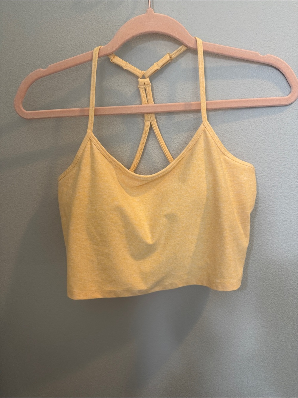 CALIA by Carrie Underwood Light Yellow Strappy Crop Tank